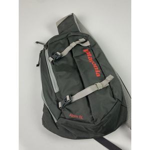 Patagonia Gray Atom Sling 8L Crossbody Bag with Red Accents